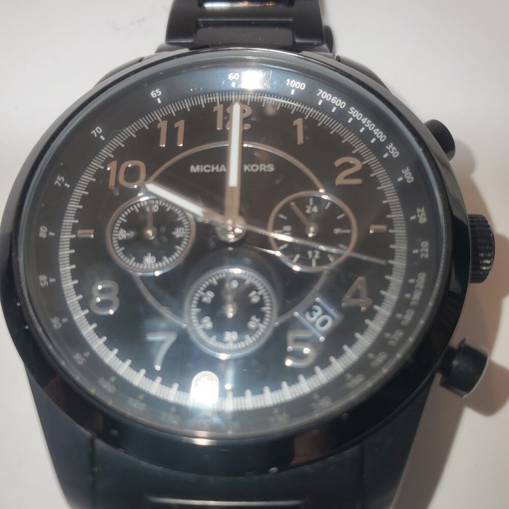 Michael Kors Men's Chronograph Watch Black Stainless Steel MK-8192 - Picture 8 of 10